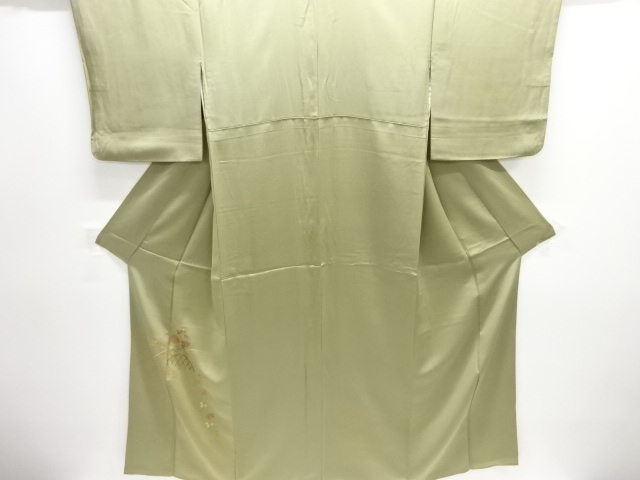 JAPANESE KIMONO / HOMONGI / SILK / EMBROIDERY / FLORAL PLANTS